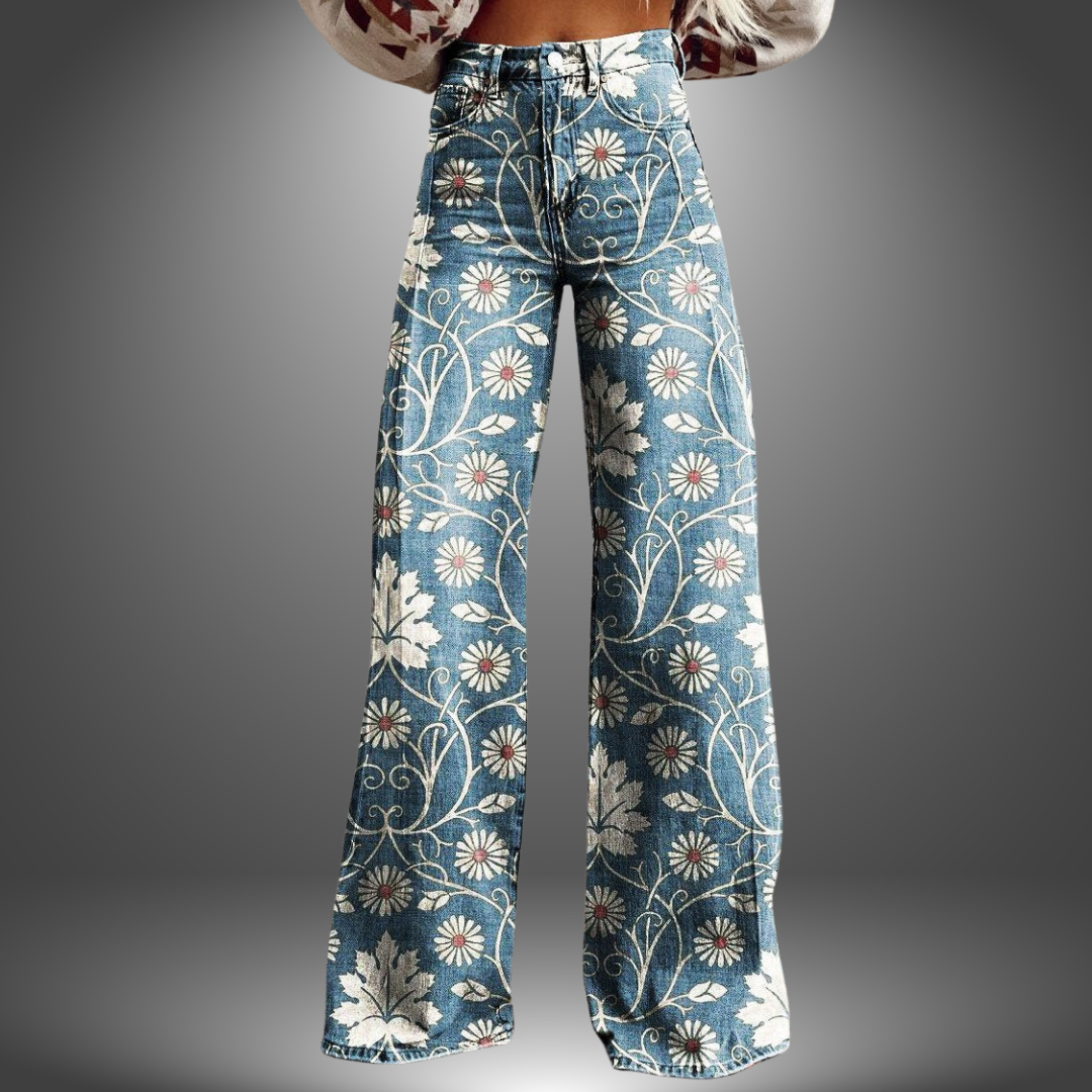 Olivia | Pantaloni Artigianali Floreali