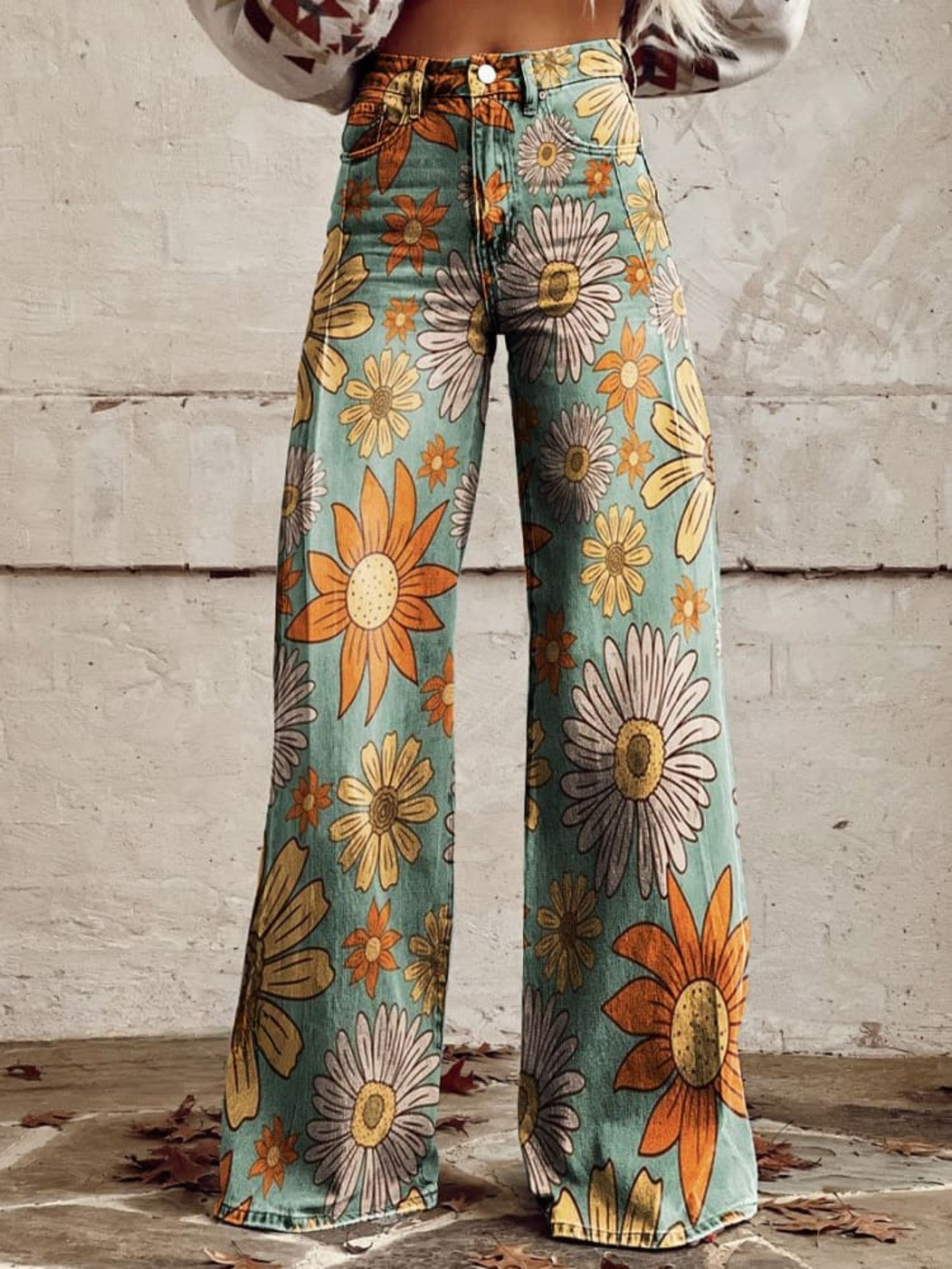 Evelyn | Pantaloni Boho floreali vintage in tessuto premium