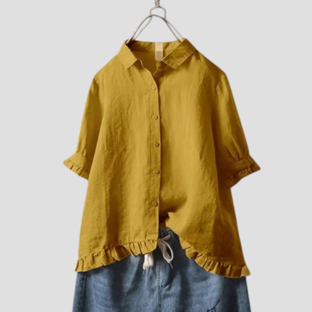 Giulia | Blusa in Misto Cotone e Lino dal Tocco Elegante