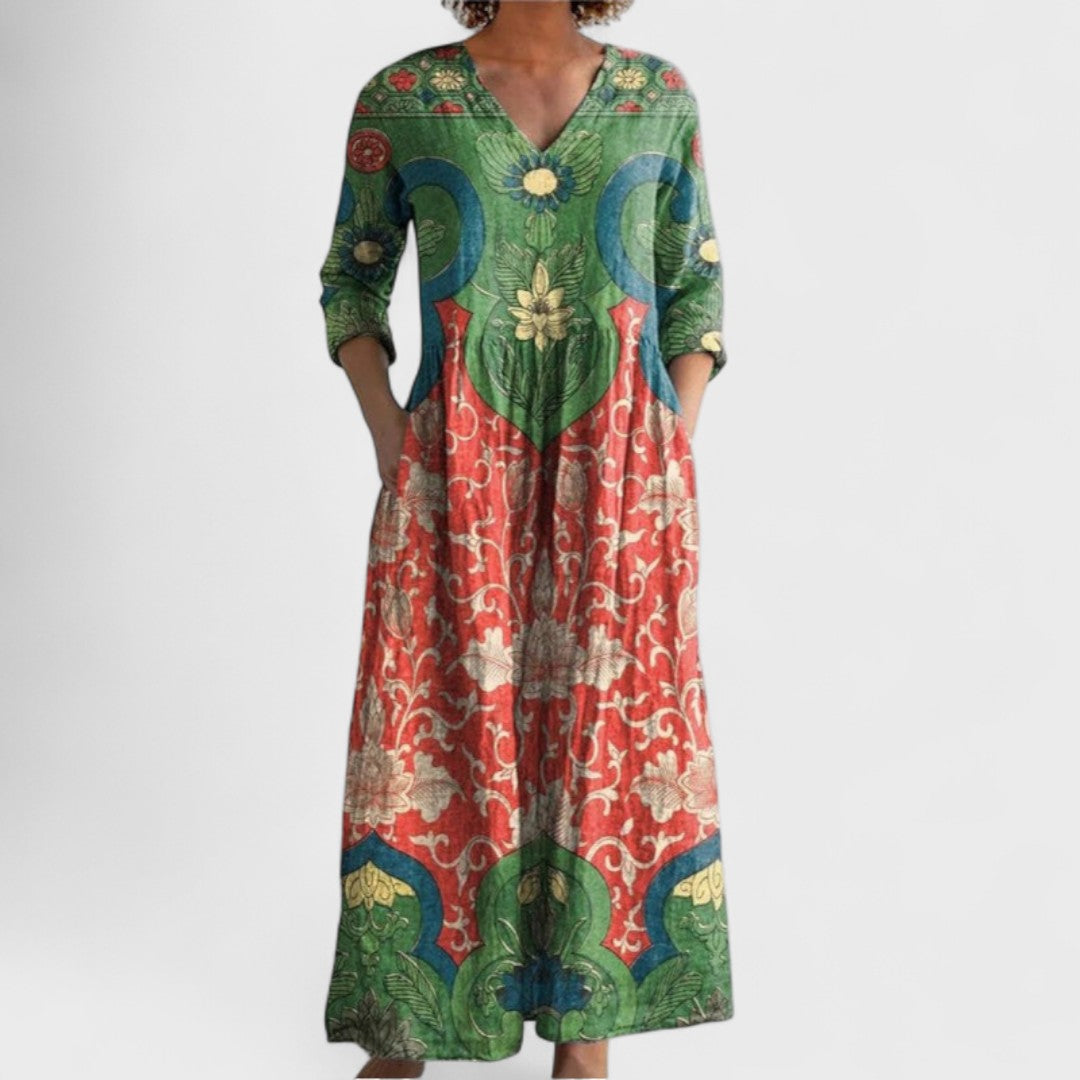 Celestine - Maxi abito con stampa floreale vintage