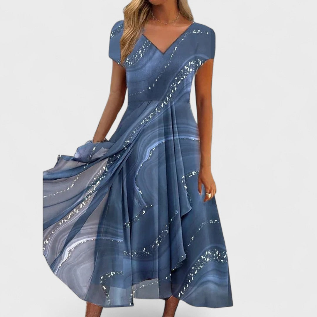 Isha – Elegante scollo a V Midi Abito